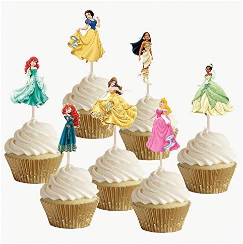 Princess Mix Birthday Party Food Cupcakes Picks Decorations Toppers (Pack of 16)