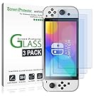 amFilm Ochraniacz ekranu 3 Sztuki do Nintendo Switch OLED Model 2021, amFilm Szkło Hartowane Ochraniacz Na Ekran do Nintendo Switch OLED