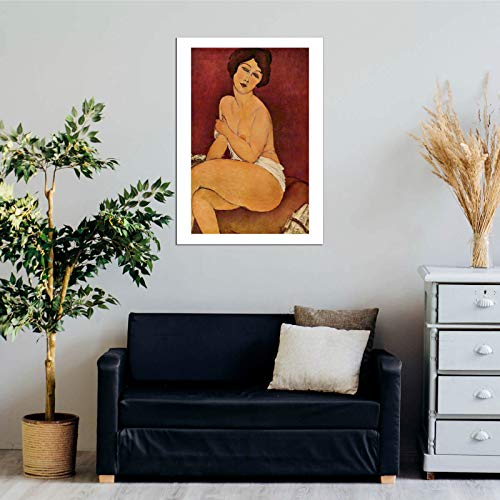 Affiche Nu feminin Modigliani petit format mat pour mur sans reflet - 2