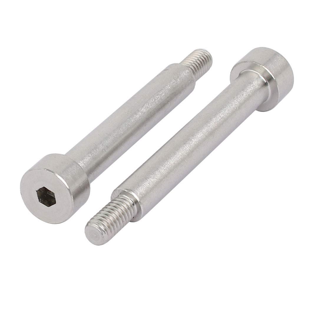sourcing map 304 Hexagonal De Acero Inoxidable Perno De Hombro 8mm Diámetro De Hombro 50mm Longitud De Hombro M6 Hilo 5Pcs
