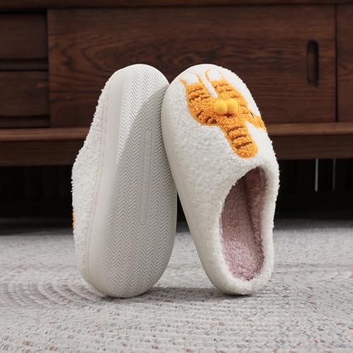Image of Highland Cow Slippers for Women Plush Scottish Highland Cow Animal Slippers Warm Non Slip Home Indoor Slippers