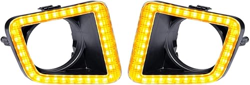 Miniatura 3 de Compatible con Toyota Tundra 2014-2021 ámbar blanco DRL luz de circulación diurna conducción nocturna antiniebla kit de molduras de bisel