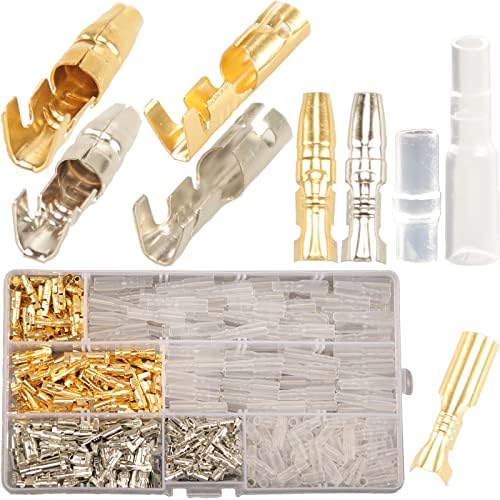 Feggizuli 400PCS 3.9mm Bullet Connectors Male and Female, Brass Bullet Terminal Connectors with