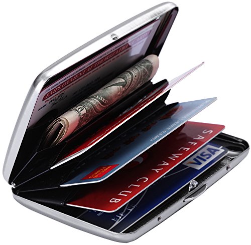 RFID Stainless Steel Wallet Credit Card Holder - Preventing Electronic Credit Card Scan Theft - Cool Slim Design for Men and Women