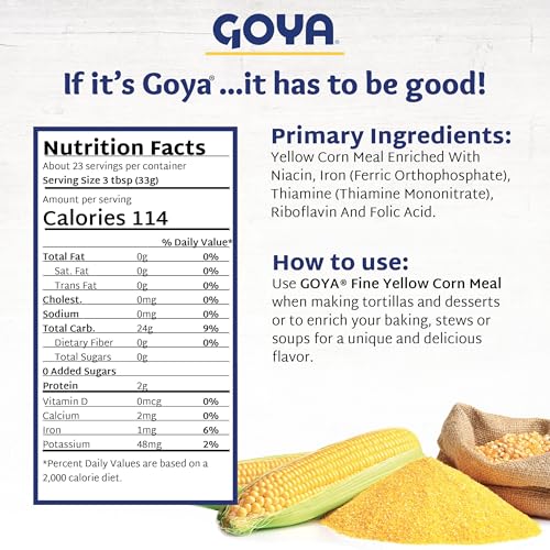 Goya Fine Yellow Corn Meal, Enriched, 24 Ounce