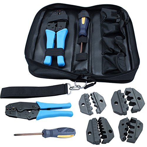 Preisvergleich Produktbild Hengda® Crimpzange Aderendhülsen Zange Aderendhülsen Kabelschuhzang Einsätze in Tasche Kabelschuhe Presszange Set