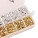 Meicry Beads 3-8mm Gold and silverplated Mini Half Round Flat Back Beads Scrapbooking Bead for Wedding Ornament Pake of 3330pieces