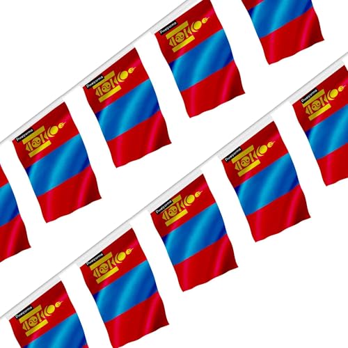 Guirlande drapeau Mongolie 18x28cm de 50 pièces pour décoration