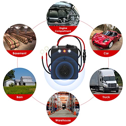 Under Hood Ultrasonic Rodent Repellent, Professional Rat Repellent For Car Engine, Mouse Deterrent For 12V 24V Vehicle Automobile Truck Rv Garage Warehouse Drive Away For Rats, Squirrels - 2 Pack #TOP3