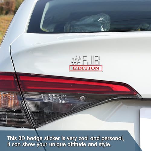 Image of FJB Edition Car Emblem, 3D Letters #FJB Car Edition Emblem, 3D Auto Car Emblem, 3D Raised Letters Bumper Sticker, Car Exterior Emblems Badge 3D Sticker Decal Replacement for Cars Bumper Window
