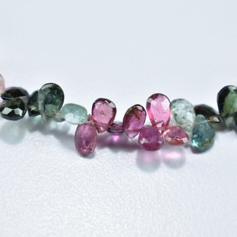 Perles multi-tourmaline en poire pour créer un cadeau de bijoux unique