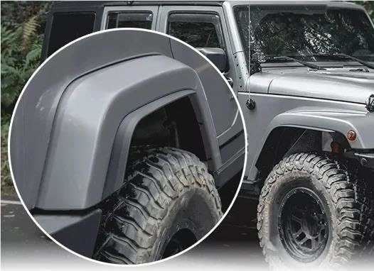 Extensiones de guardabarros para Jeep Wrangler 2007-2017, 4 piezas delanteras y traseras 3