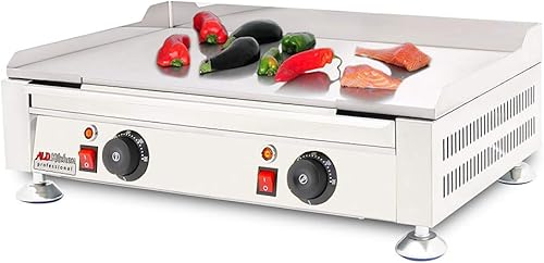 ALDKitchen Plancha plana | Parrilla compacta Teppanyaki con escápula | Control manual | 110 V (23.85 x 13.97 pulgadas)