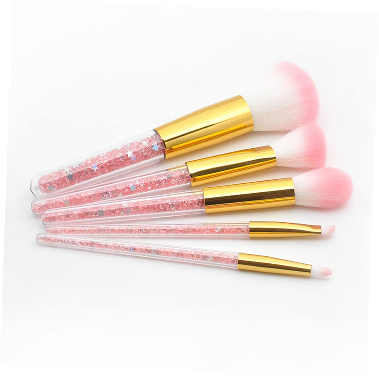 Healeved 15piezas Pinceles De Maquillaje Mango Transparente Brochas Para Base Líquida Polvo y Cejas Accesorios Cosméticos Para Mujeres