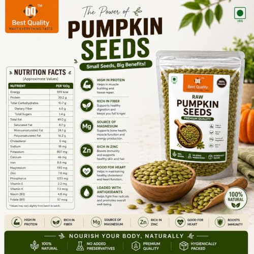 Image of Best Quality Raw Pumpkin Seeds 1kg | Premium Natural Pumpkin Seeds | High Protein, Rich in Fiber & Zinc | Healthy Snack & Daily Nutrition | Unsalted & Unroasted