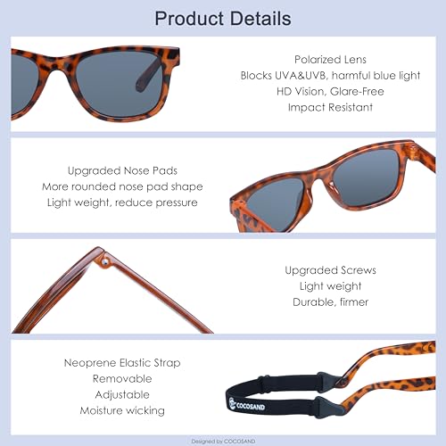 Image of COCOSAND Flexible Polarized Baby Sunglasses with Strap