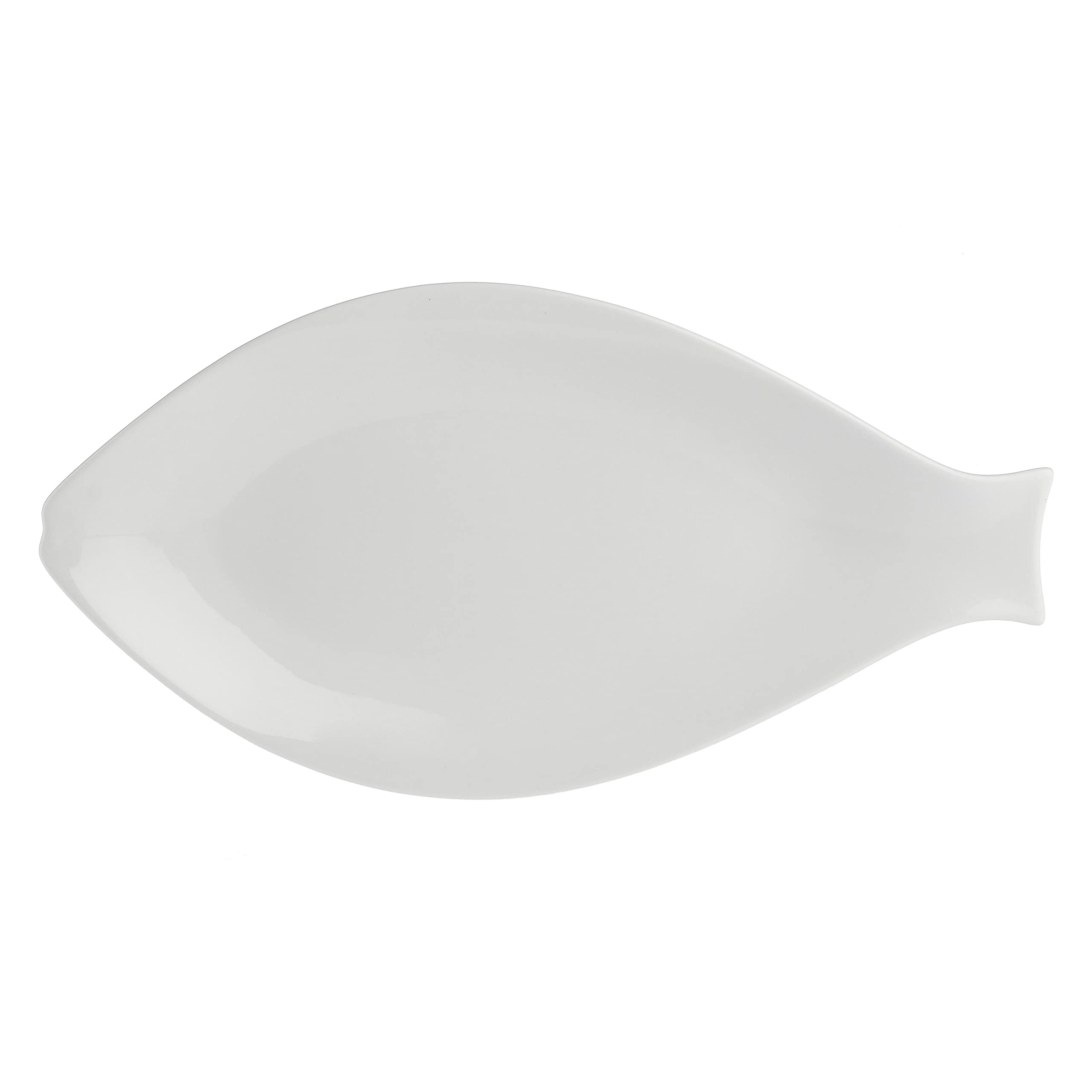 Assiette à poisson cm 41,5 Go blanc la Porcellana Elba ovale