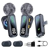 Uewpv Mikrofone und Mini-Mikrofon mit magnetischem Clip-Mikrofon für iPhone und Android, Lavalier-Mikrofone, Geräuschunterdrückung für Videoaufnahmen, TikTok, YouTube