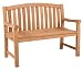 Produktbild MR. DEKO® Gartenbank Swirdon Teakholz | Holzbank mit Lehne | Friesenbank für draußen | 2-Sitzer 120x57x94 cm | Sitzbank Teak massiv & wetterfest für Garten Balkon Terrasse | Parkbank zum Relaxen