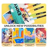 ENMY Akrylowy marker do szkicowania, 25 x 18 cm, odporny na przebarwienia, szkicownik o gramaturze 63,5 kg/300 g/m², 30 arkuszy, podkładka do rysowania, klejona, z twardym podkładem, dla artystów