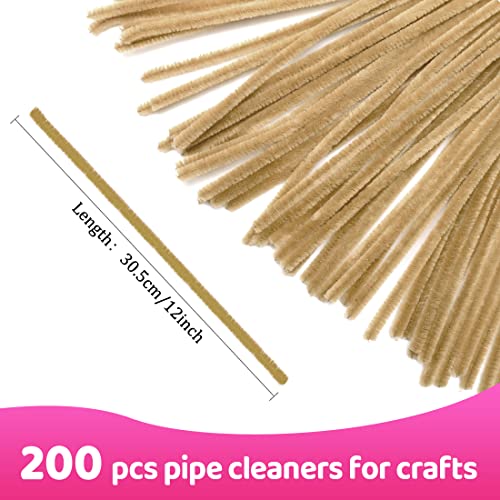 Image of Praisebank Light Brown Pipe Cleaners for Crafts, 200pcs