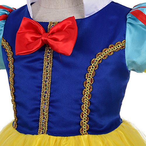 Dressy Daisy Toddler Little Girls' Princess Costume Fancy Dresses Up Halloween Party With Gold Threads Size 4 B #TOP4