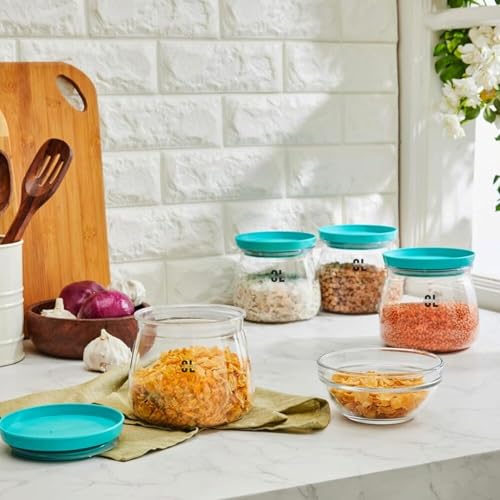 Image of 6 Pcs 900 ML Airtight Plastic Matuki Container Set | BPA Free Transparent Kitchen Storage Jars with Lids | 100% Leak Proof Fridge & Pantry Organizer for Coffee, Tea, Snacks & Dry Items
