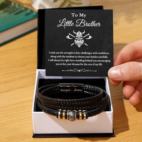 Brother Bracelet From Sister With Message Card And Gift Box, To My Brother Love You Forever Bracelets, Brothers Bracelets For Men, Meaningful Gifts For Him Birthday Christmas3