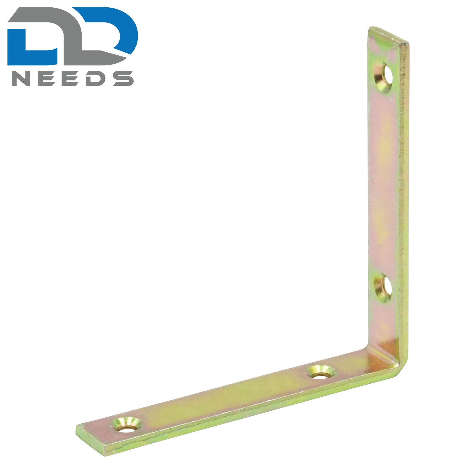 D2D | 50 Stück - Stuhlwinkel - Größe: 120 x 120 x 20 mm - Stärke: 5 - gelb verzinkt - Balkenwinkel - Möbelwinkel - Made in Germany