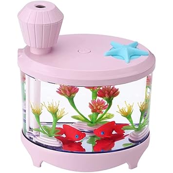 AEKAN Micro Landscape Humidifier, 460ml Cool Mist Small Humidifier, USB Quiet Operation Desktop Humidifiers for Baby Bedroom Travel Office Home, 2 Mist Modes (pink)