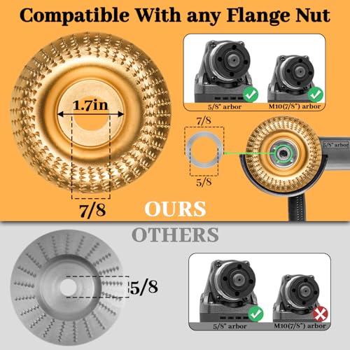 Ysiewjsue 11Pcs Wood Carving Disc For 4 Inch Or 4 1/2 Inch Angle Grinder, Angle Grinder Wood Carving Disc,Wood Shaping Grinding Disc For Angle Grinder Attachments, Stump Grinder Teeth, Wood Shaping Tools thumb #5