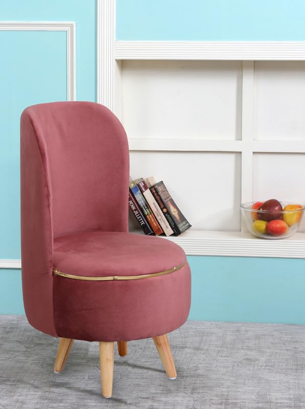 ShadowKart Sitting Solutions for Home – Wooden Frame Round Ottoman Chair, Soft Cushion Pouffes, Stools Ideal for Living Room, Bedroom, Study & Makeup Table, 32 Inch Height (Chair-Gajri)-image-7