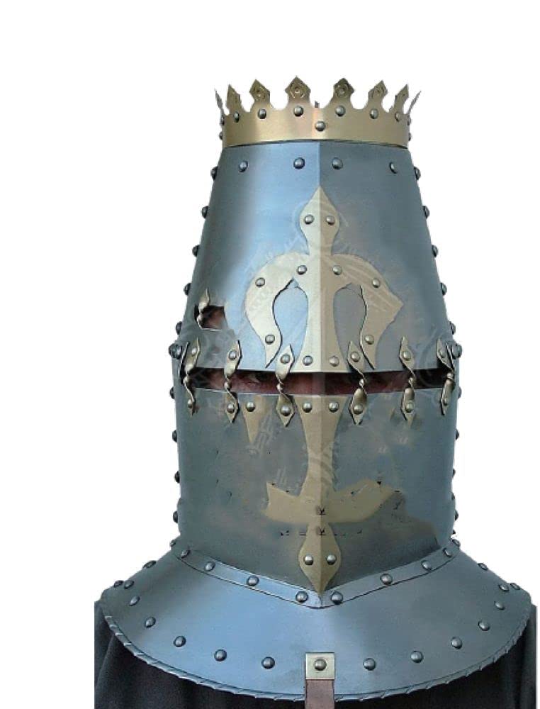 NauticalMart Great Helm with Crown Gorget