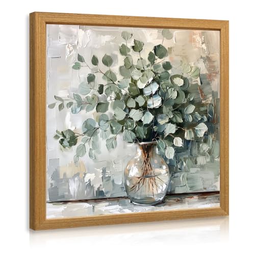 Hianan Eucalyptus Leaf Wall Art, Green Botanical Wall Decor, Vintage