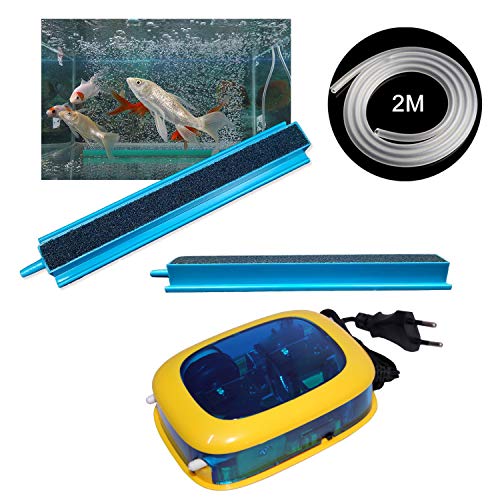 Jainsons Pet Products Aquarium Air Stick Aerator Diffuser Oxygen Bubble for Fish Tank Aquarium (Pack of 2 Air Stick, Air Pump, 2 Meter Pipe)