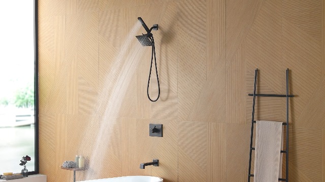 Tub And Shower Faucet Set Dual Shower Heads With Handheld Spray