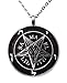 Exoticdream Inverted Pentagram Samael Lilith Baphomet Satanic Sabbatic Goat Lucifer Wiccan Pewter Pendant (24" Stainless Steel)