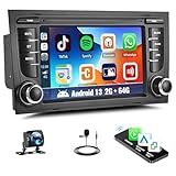 SIXWIN Android Car Radio for Audi A4 B6 S4 RS4 Seat Exeo 2G+64G 7 inch Touch Screen with CarPlay Android Auto Weather Forecast 53UI Network Radio Mirror Link Bluetooth FM GPS WiFi SWC Backup Camera