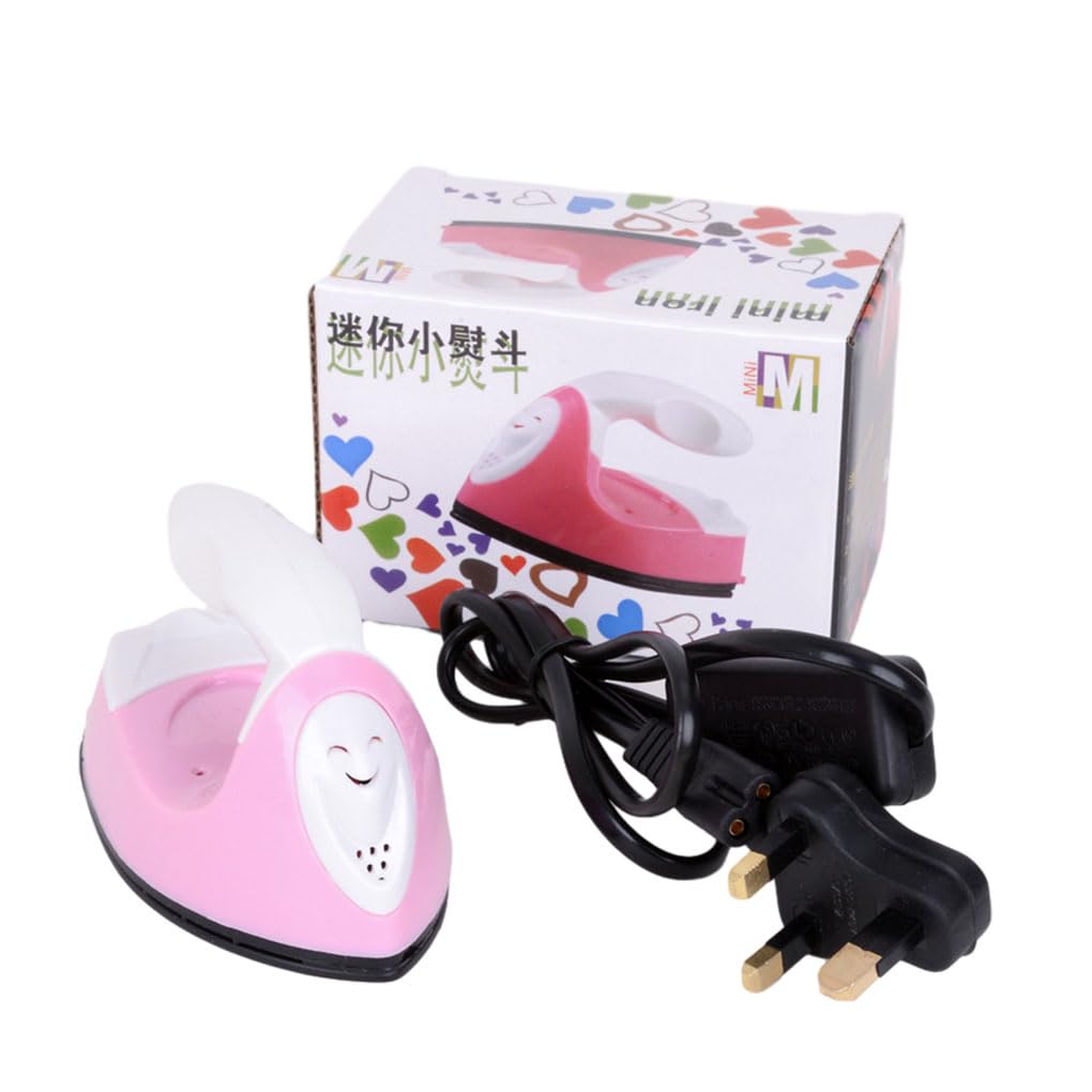 rongweiwang Mini Craft Iron, DIY Electric Iron Tool for Patchwork Applique Quilting, Portable Travel Ironing with Fast Heat Up, Ideal for Beginners Craft Enthusiasts (Pink)