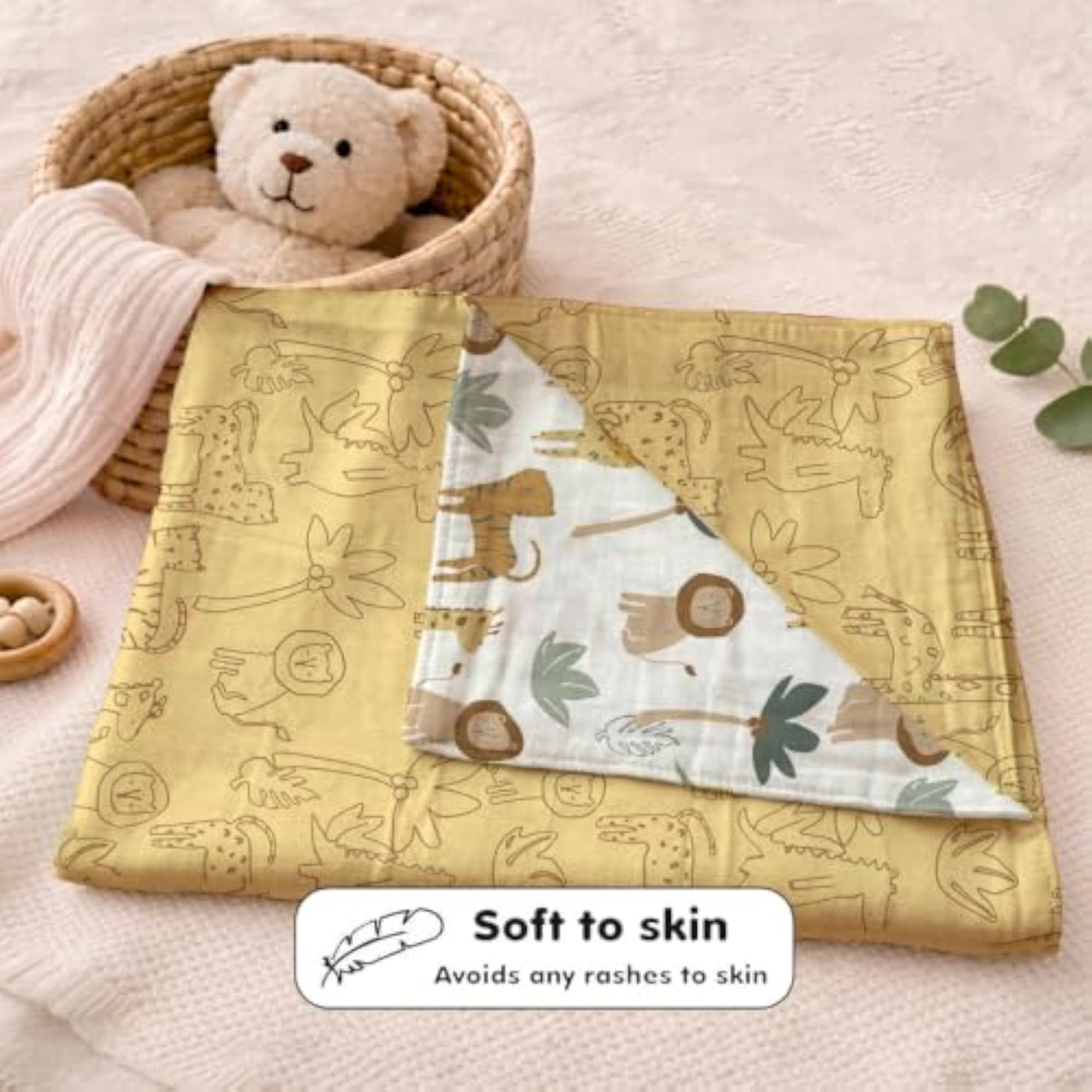 Kids Printed Bamboo Dohar, Reversible & Breathable