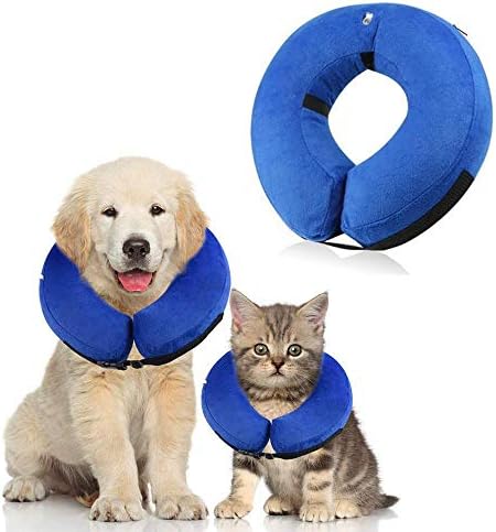 Inflatable Dog Collar, Recovery Cone, Adjustable Soft Comfortable Pet Recovery Collar After Surgery, Scratching,Stitches, Rashes Wounds