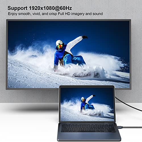 image for BENFEI Mini DisplayPort to HDMI 6 Feet Cable [4K@30Hz, Aluminum Shell,