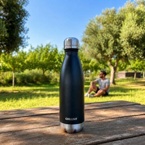 Image of CHILLOUT LIFE 17oz Insulated Stainless Steel Water Bottle, Leak Proof