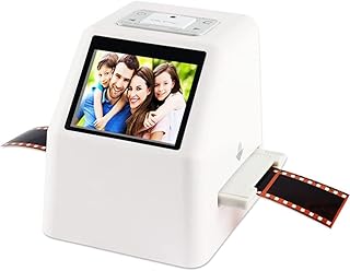 High Resolution Film & Slide Scanner with 3.5”LCD Screen, All-in-1 22MP, 1080P LCD Screen, Digital Film Converter, Converts 35mm, 126, 110, Super 8 Films, Slides, Negatives To JPEG