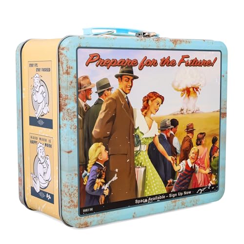 Fallout Vault-Tec Prepare For The Future Retro Metal Lunchbox | Reusable Storage Tin Container