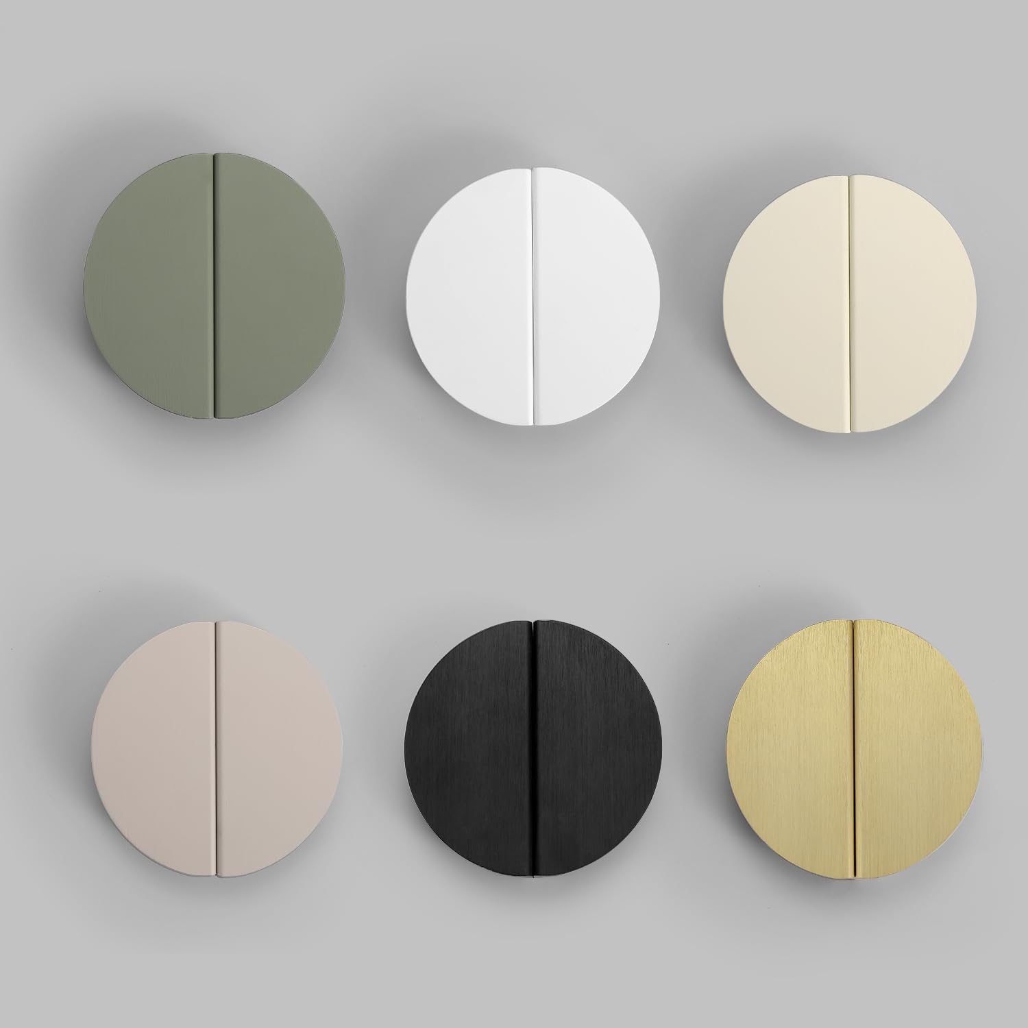 Tiradores de cajón verdes de 6,35 cm (2-1/2 pulgadas), 4 unidades (2 pares) Tiradores y pomos semicirculares de media luna para armario con tornillos para armario de cocina, dormitorio