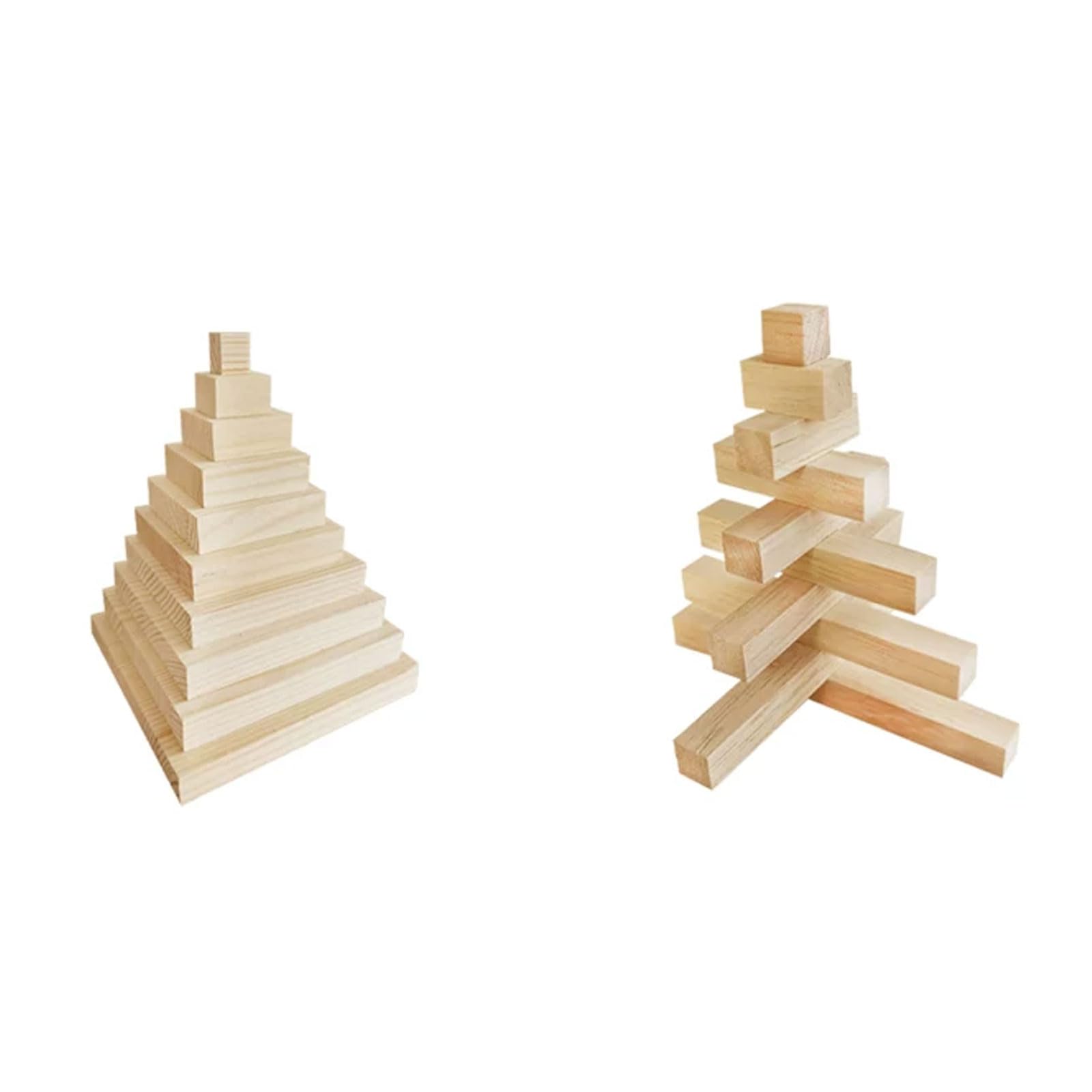 ttnmrc Montessori Natural Unpainted Wood Number Rods 1 to 10