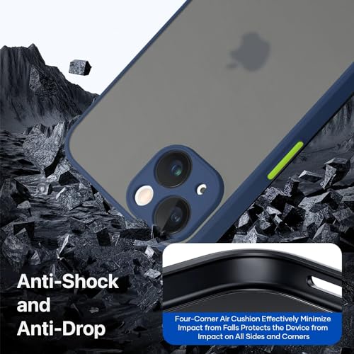 Image of Vaku Luxos Thermoplastic Polyurethane Artic Armor Back Cover For iPhone 15 Plus Slim Protective Lens Camera Shockproof Case Scratch Resistant Slim Thin Military-Grade Protection-Blue