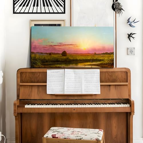 crmotu Sunset Wall Art, Landscape Wall Art, Large Wall Decor, Country Marsh Nature Art, Dusk Aesthetic Canvas Prints, Vintage Wall Pictures for Living Room Bedroom Farmhouse Kitchen Decor 20"X40"