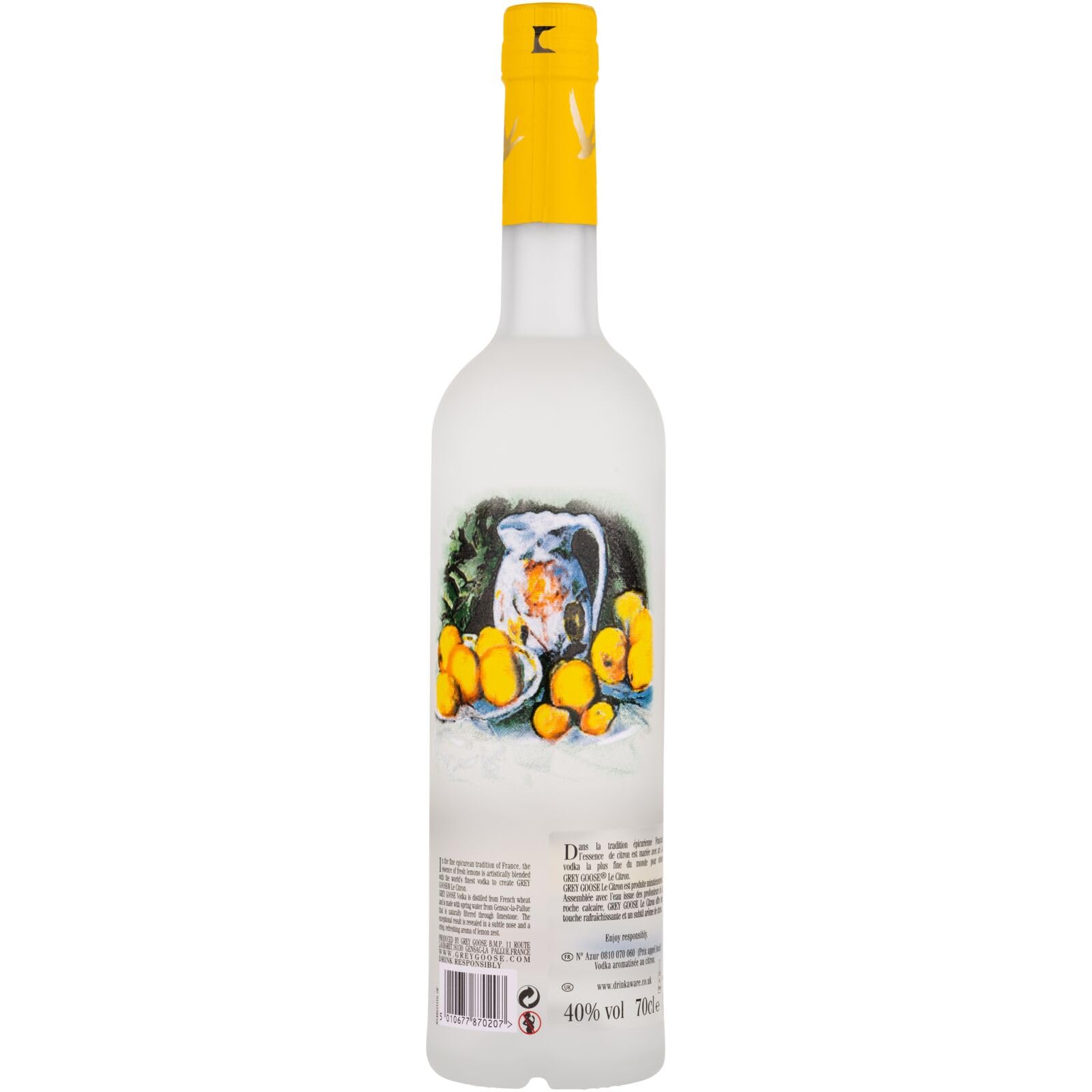 GREY GOOSE Le Citron, ALC. 40 %, 100 cl / 1 l, vodka francés de premium elaborado con vodka GREY GOOSE y con la esencia de limones de la región francesa de Menton